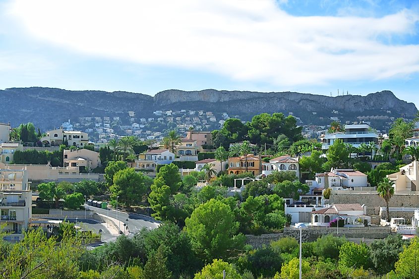 City view in Calpe, Spain.