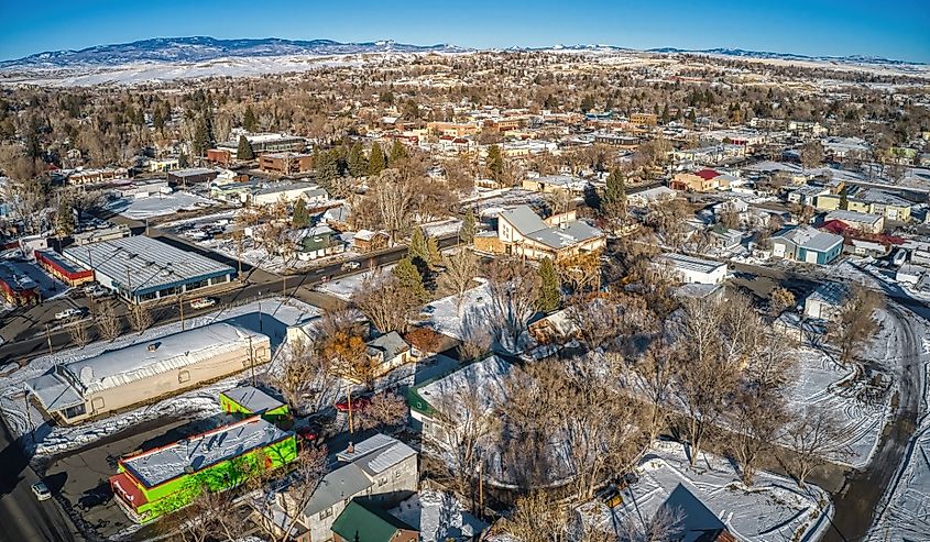 Aerial View of Craig, Colorado during Winter