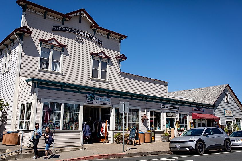 The town center of Point Reyes Station on a sunny day. Editorial credit: bluestork / Shutterstock.com