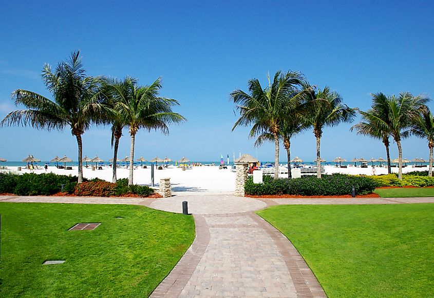 The way to the beach in Marco Island, Florida.