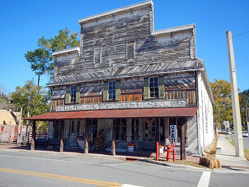 Old country store from 1885 in White Springs. Editorial credit: Stillgravity / Shutterstock.com