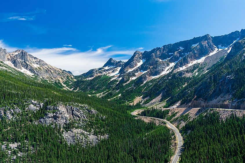 Beautiful afternoon view of North Cascades National Park in Washington.