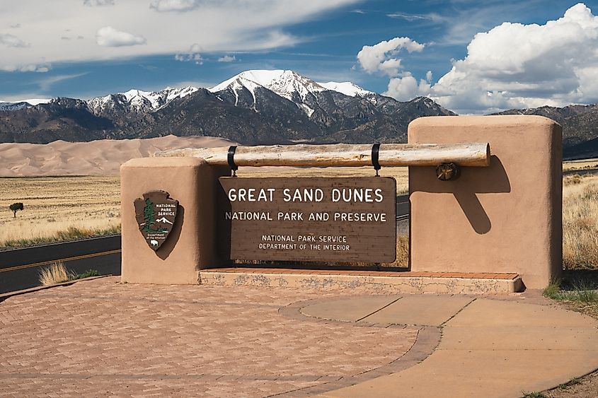 The entrance to Great Sand Dunes National Park and Preserve, Colorado