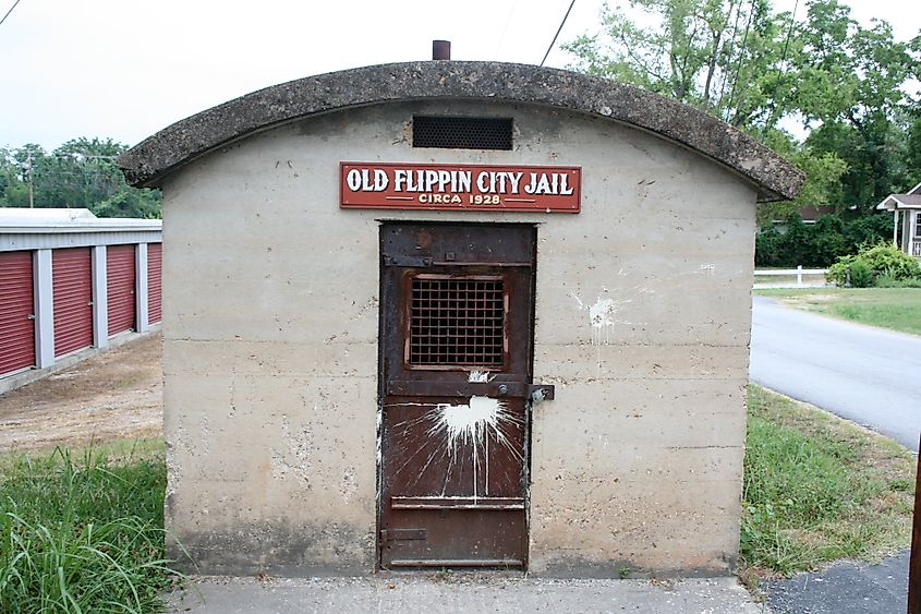 Old Flippin City Jail in Flippin, Arkansas.