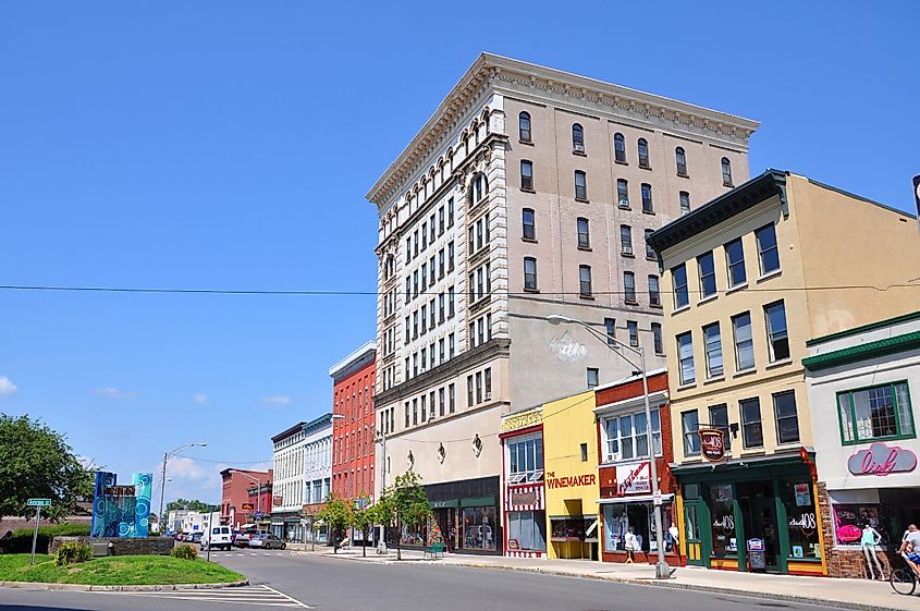 Brighton Building at 130 Court Street in historic downtown Watertown, Upstate New York, via Wangkun Jia / Shutterstock.com