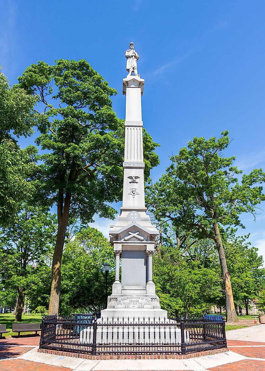 The Sheboygan Civil War Monument, located in Fountain Park