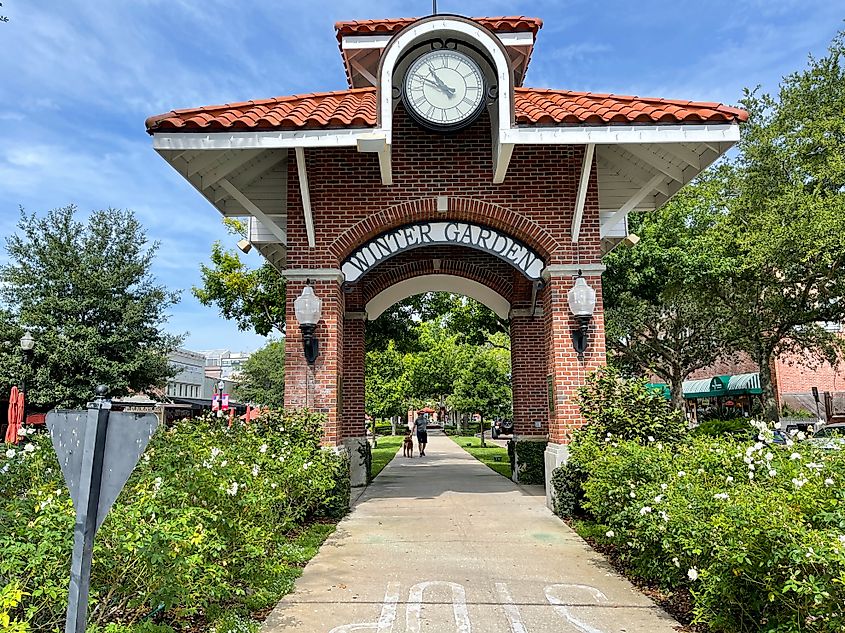 The shopping and restaurant area in charming Winter Garden, Florida