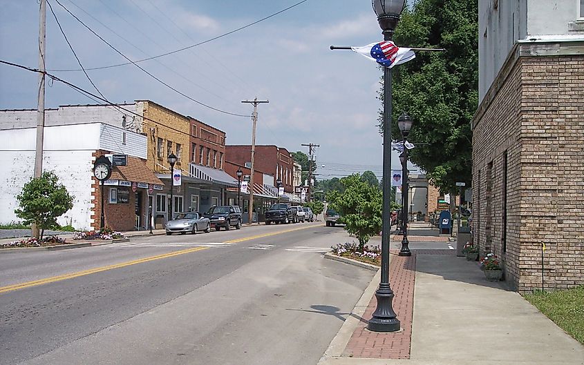 View of downtown Summersville in West Virginia.