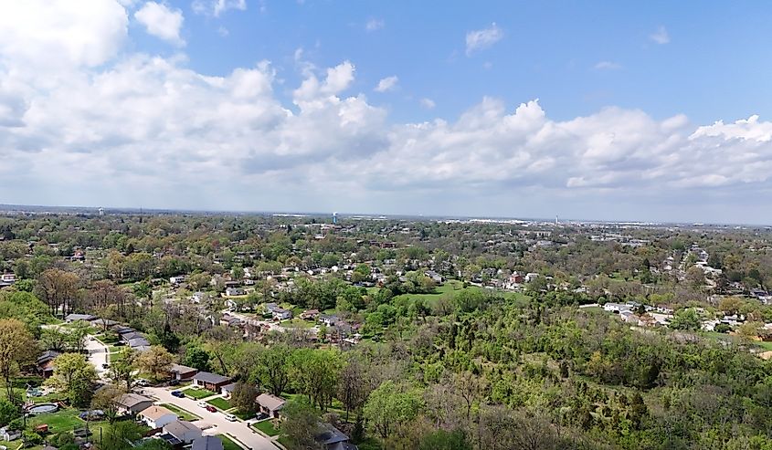 Overlooking Florence, Kentucky in the early afternoon.