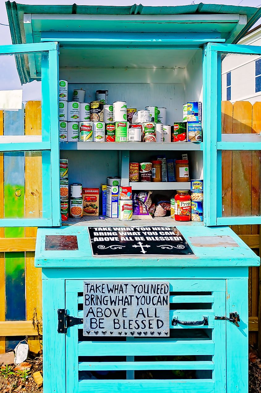 The food pantry at Ruth’s Roots in Bay St. Louis, Mississippi.