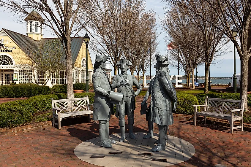 Revolutionary War monument in Yorktown, Virginia.