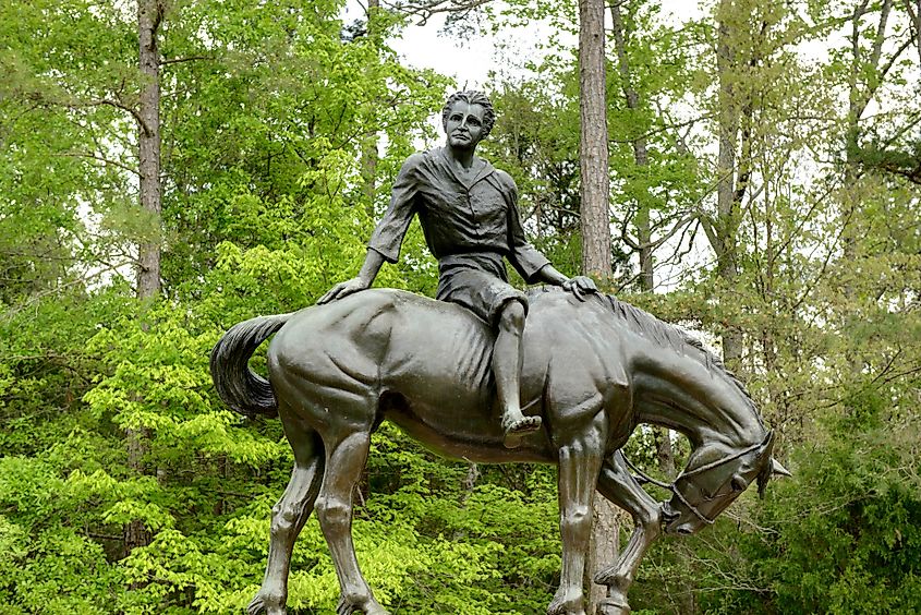 Large bronze statue of Andrew Jackson at Andrew Jackson State Park in Lancaster, South Carolina