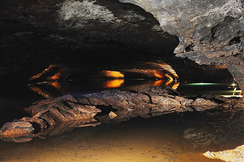 Underground lake in Lost Sea Cave, Sweetwater, Tennessee