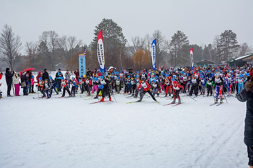 Skiing competition in Hayward, Wisconsin.