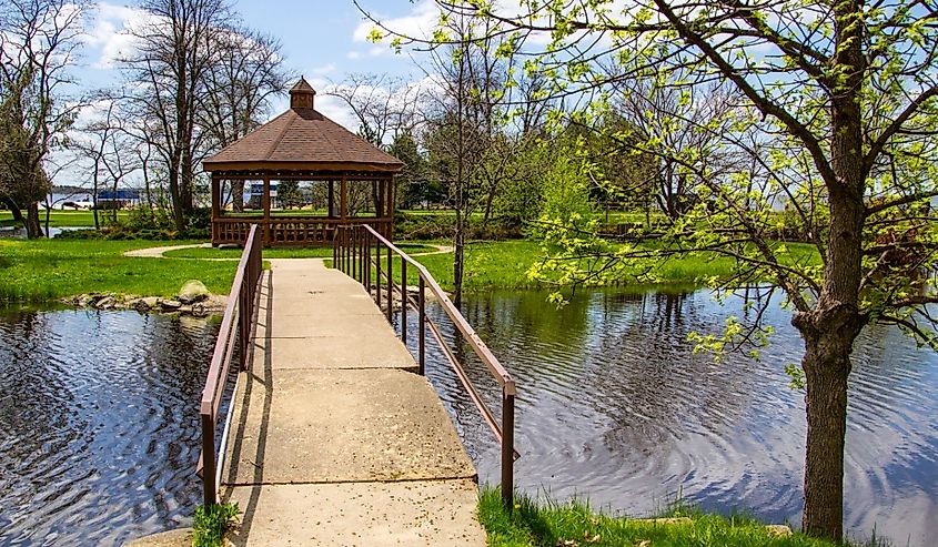 Van Cleve Park on the shore of Lake Michigan in the Upper Peninsula town of Gladstone, Michigan.