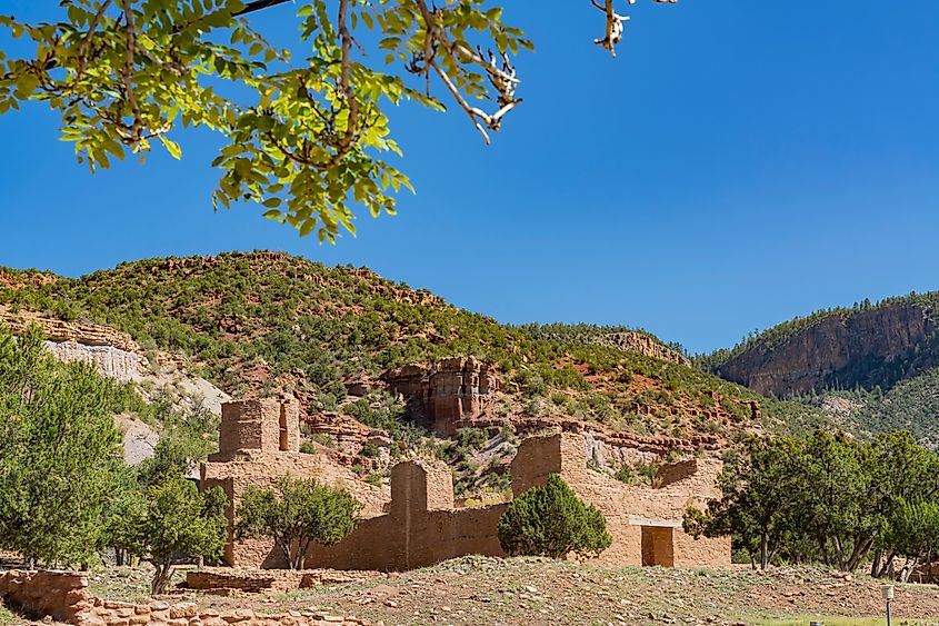 Exterior view of the Jemez Historic Site at New Mexico.