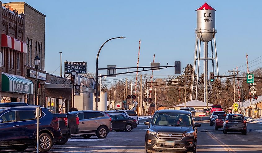 Downtown Elk River, Minnesota.