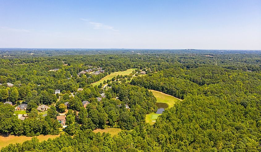 Aerial view of Travelers Rest.