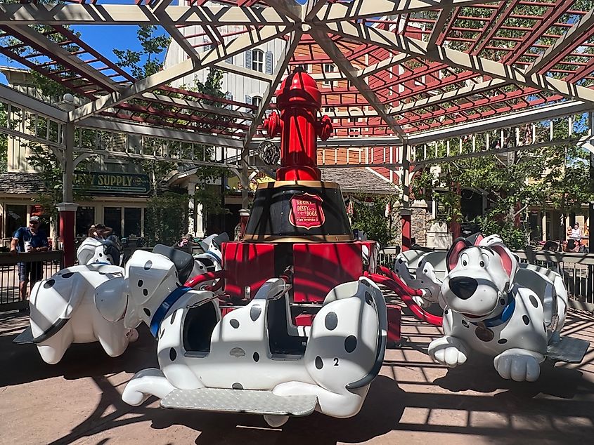 A ride in Silver Dollar City in Branson, Missouri.