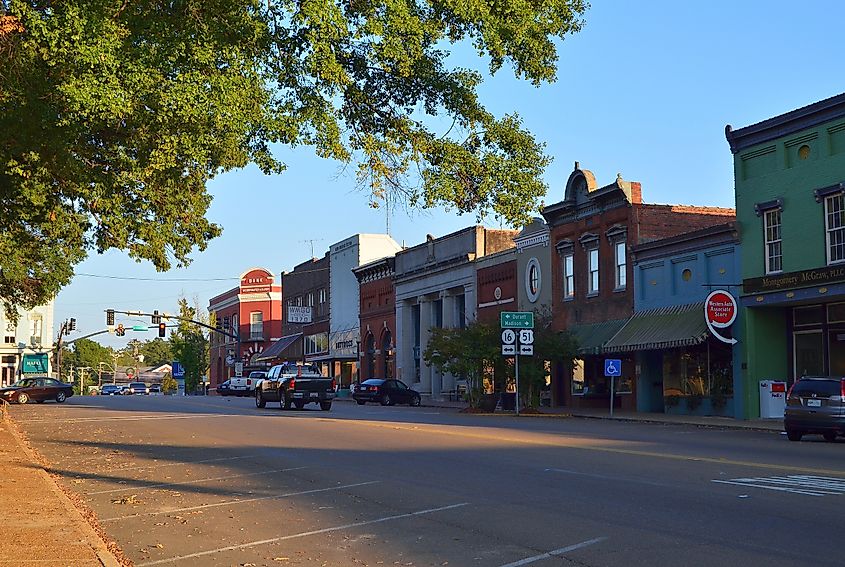 Peace Street on Courthouse Square in Canton, Mississippi