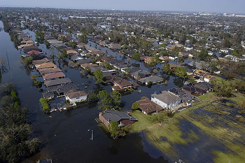 New Orleans (Sept. 2, 2005) - Four days after Hurricane Katrina made landfall on the Gulf Coast, many parts of New Orleans remain flooded.