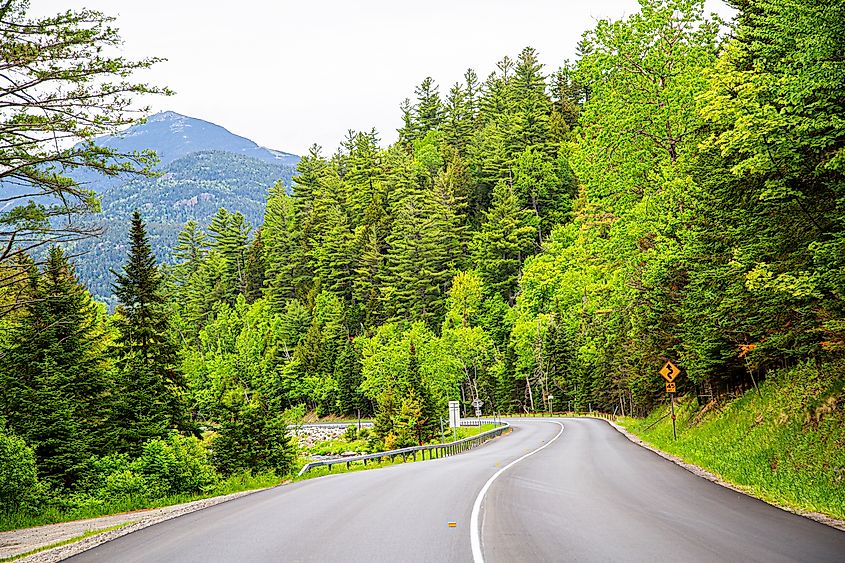 Road in Adirondack mountains, NY, USA.