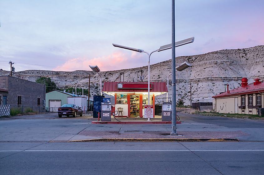 A quaint gas station in Green River, Wyoming.