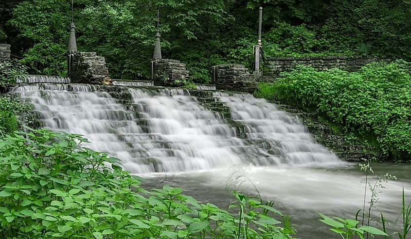 Waterfall at the Decorah, Iowa fish hatchery