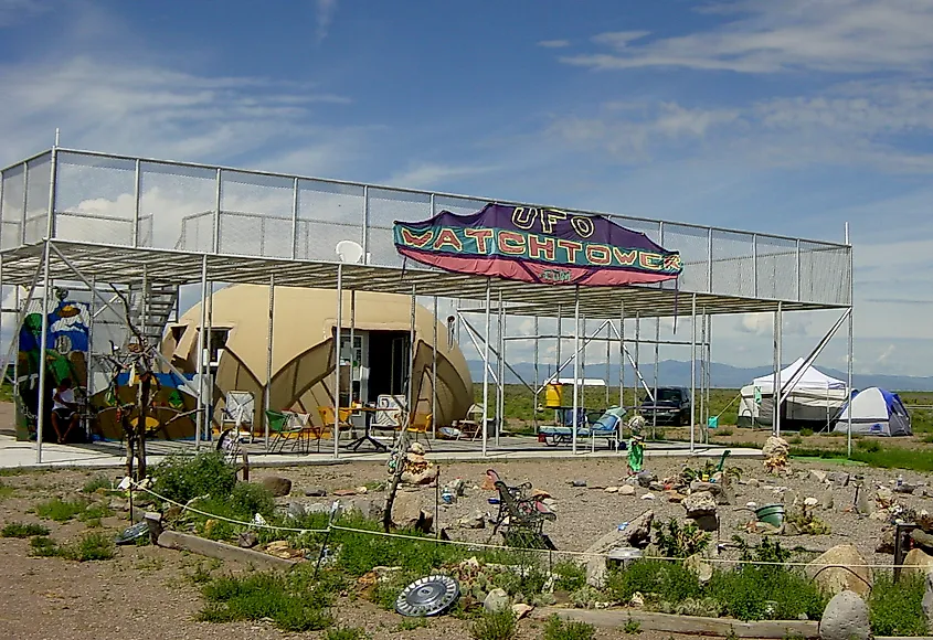 The UFO Watchtower in Hooper, Colorado.