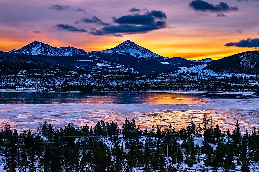 Sunrise in Breckenridge, Colorado.