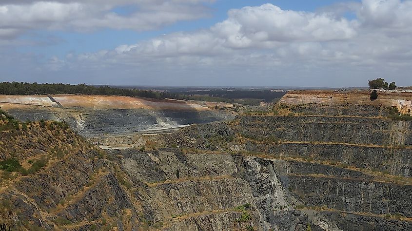 Open pit of the Greenbushes lithium mine, Australia.