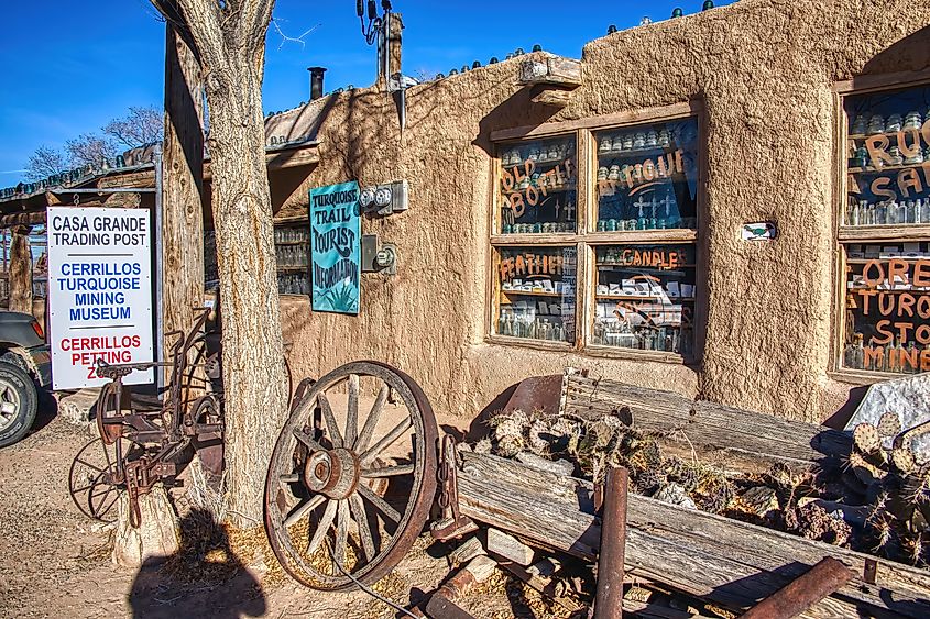 Turquoise Trail signage in Cerrillos, New Mexico