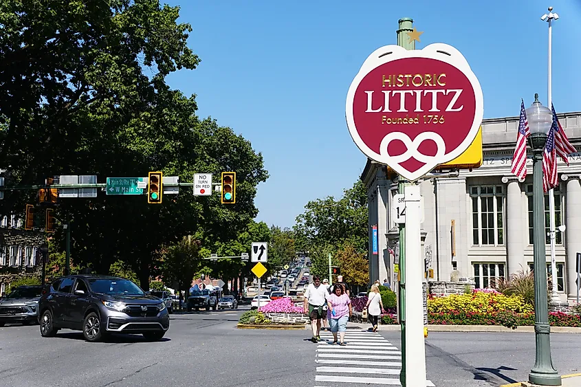 Historic area in Lititz, Pennsylvania.