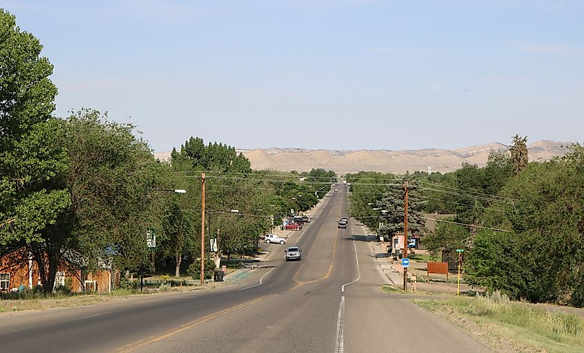 Looking west along Main Street in Rangely, Colorado