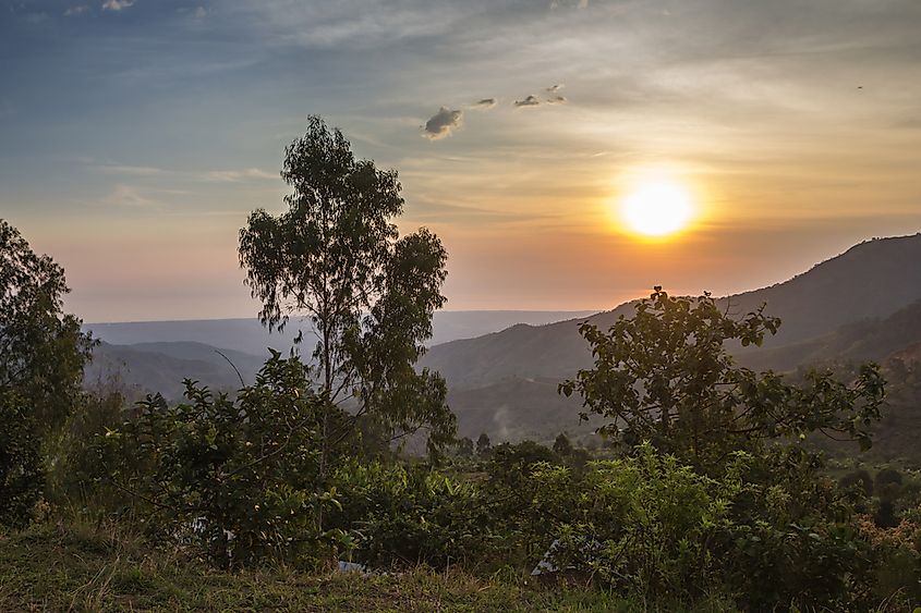 The sunset outside of Bujumbura, Burundi.