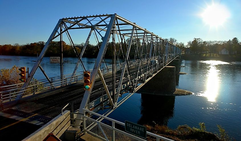 Washington Crossing Bridge over the Delaware River between Pennsylvania and New Jersey