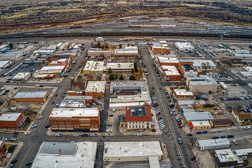Aerial view of La Junta, Colorado.