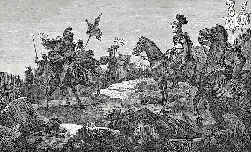 Scipio Africanus meets Hannibal before the Battle of Zama.