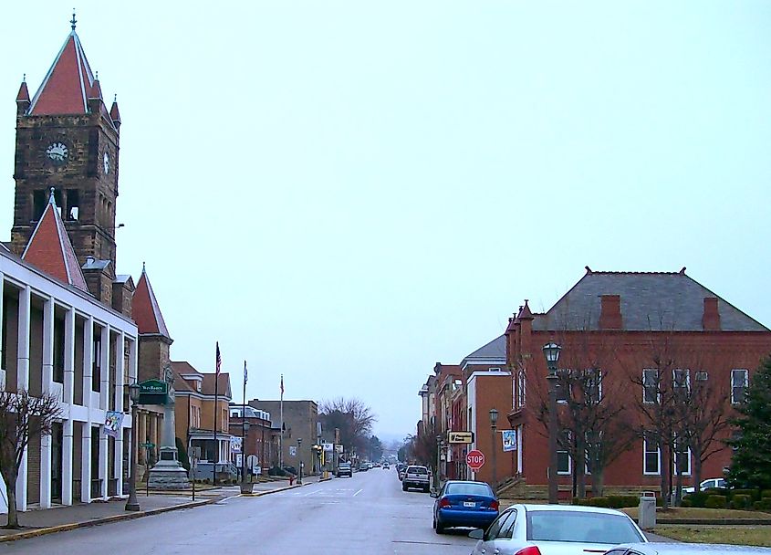 The Historic District in New Martinsville, West Virginia. 