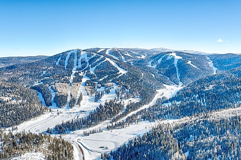 The three mountains at Sunrise Park Resort: Sunrise Peak, Apache Peak, and Cyclone Circle. 