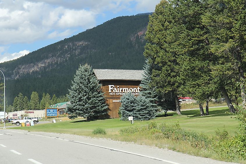 Entrance to the Fairmont Hot Springs Resort, British Columbia, Canada.