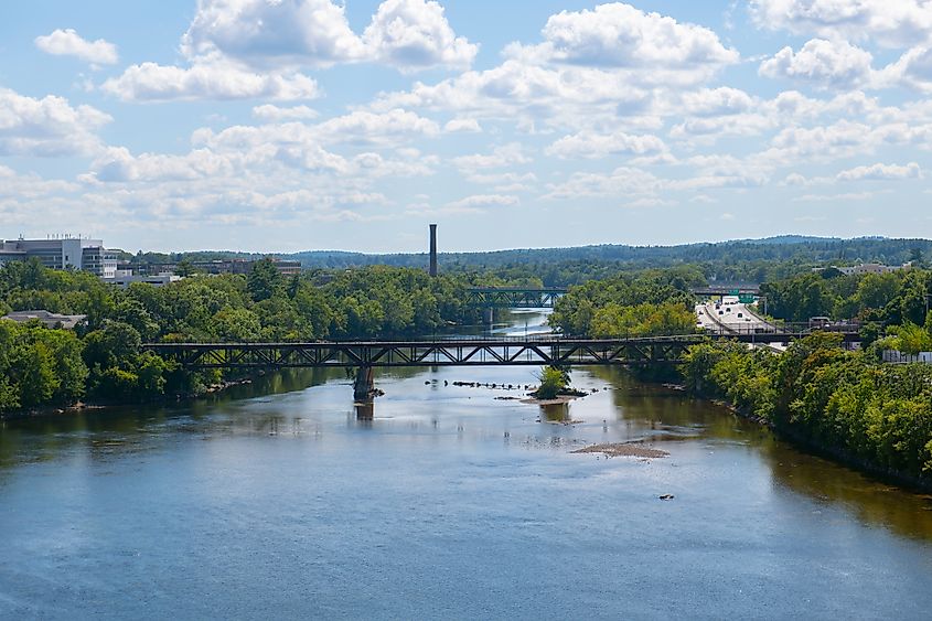 Merrimack River at Manchester, New Hampshire.