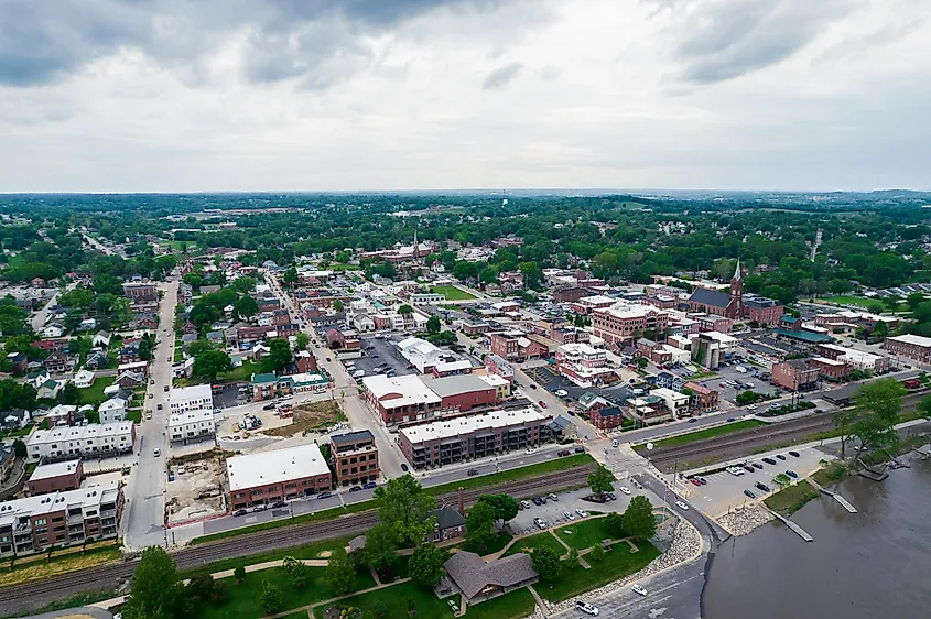 Aerial view of Washington, Missouri