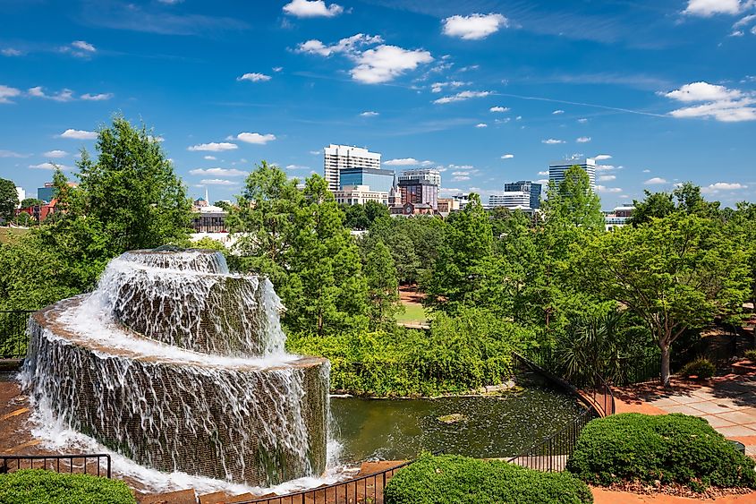 Finlay Park Fountain in Columbia, South Carolina.