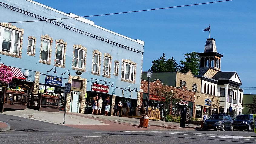 Downtown Lake George, New York.