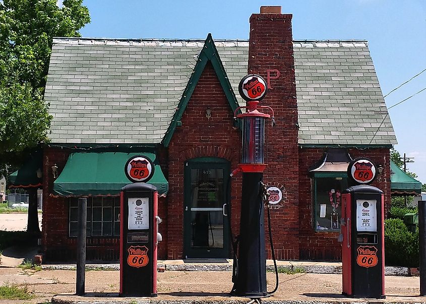 Atoka County Chamber of Commerce Building in Atoka, Oklahoma, United States.