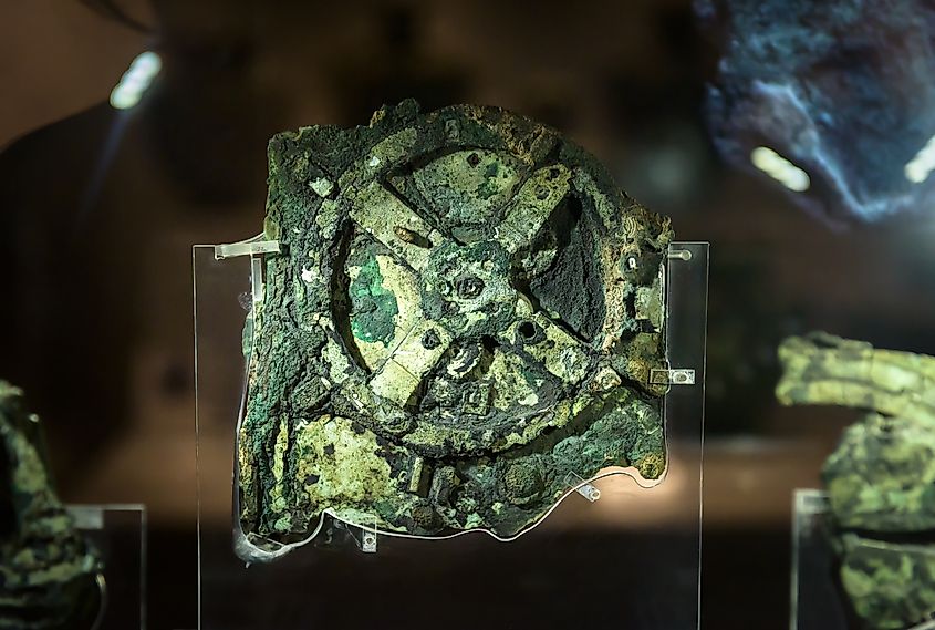 Antikythera mechanism in the National Archaeological Museum in Greece