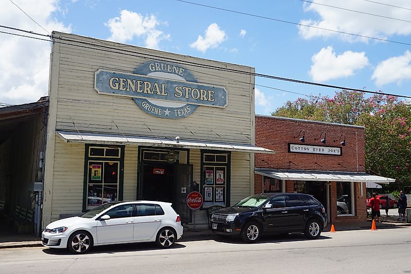 The Gruene General Store and Cotton Eyed Joe's in the Gruene district in New Braunfels, Texas (United States).