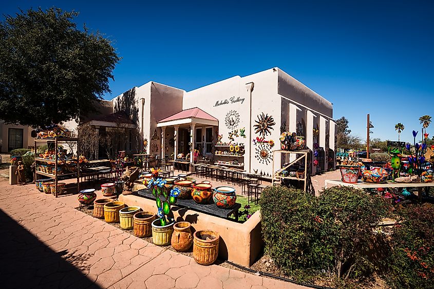 An outdoor art gallery in Tubac, Arizona.