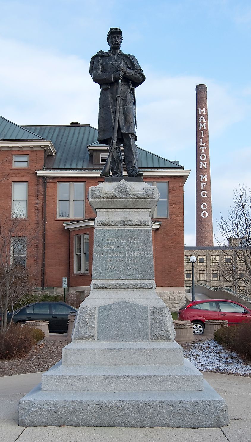 Civil War Memorial Statue. Two Rivers, Wisconsin.